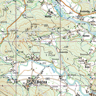 Surveying and Mapping Authority of the Republic of Slovenia Mozirje (T502401B) digital map