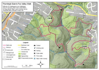 Sydney Bushwalking Maps Thornleigh East-Fox Valley Walk digital map