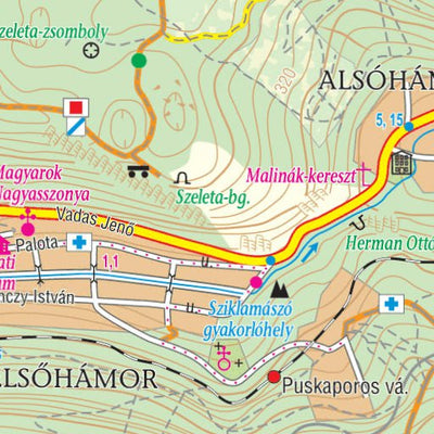 Szarvas András private entrepreneur Lillafüred turista-biciklis térkép, tourist-biking map digital map