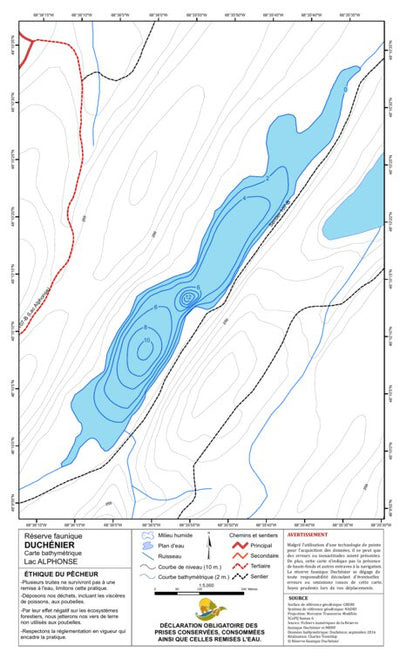TERFA Alphonse (lac) - Bathymétrie digital map