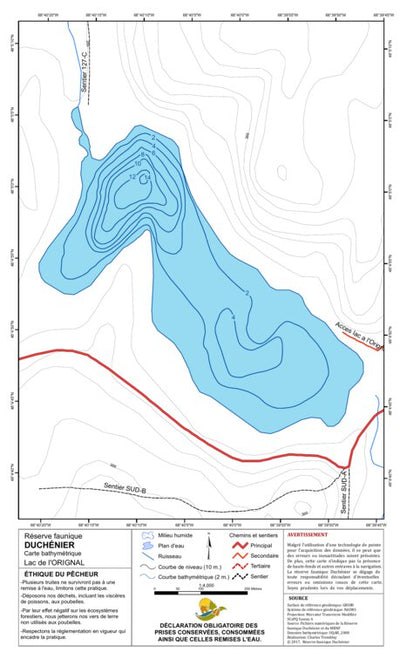 TERFA Orignal (lac à l') - Bathymétrie digital map