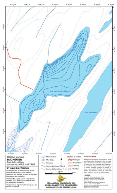 TERFA Quatres-Martres (lac des) - Bathymétrie digital map