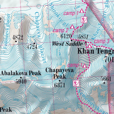 terraQuest Inylchek Glacier, Khan Tengri 1:110 000 digital map