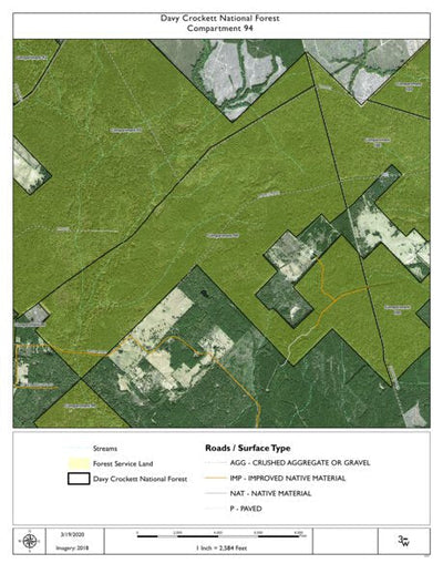 Three Bar Mapping Solutions Individal Compartment Map of the Davy Crockett National Forest v114 digital map