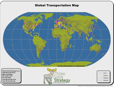 Three Scale Strategy Global Transportation Map digital map