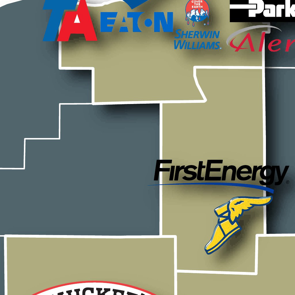 Ohio's Top Companies Map by Three Scale Strategy Avenza Maps