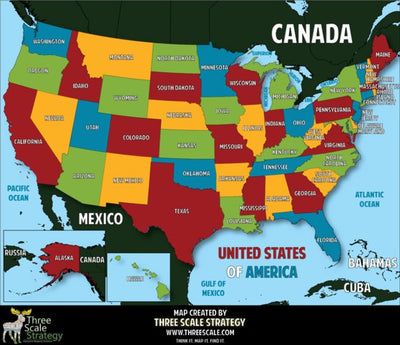 Three Scale Strategy The United States of America digital map