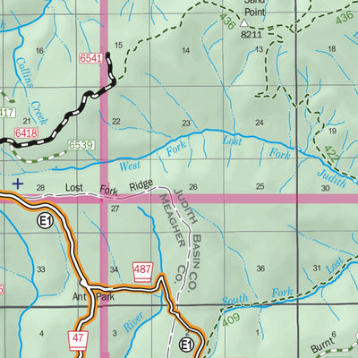 TimberX Little Belt Mountains Trail Map 2014 digital map