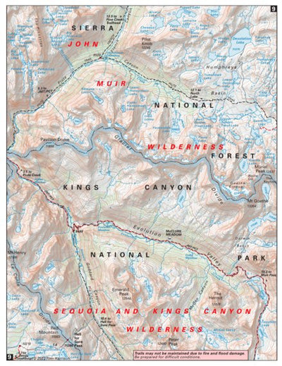 Tom Harrison Maps John Muir Trail Map #9 digital map