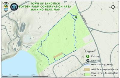 Town of Sandwich Boyden Farm Conservation Area Trail Map digital map