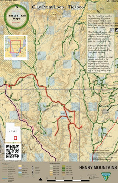 Trusted Trail Maps Inc. ClayPoint - Ticaboo Utah digital map