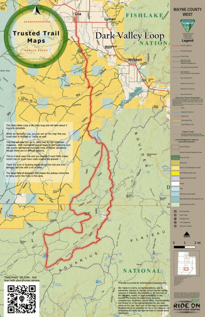 Trusted Trail Maps Inc. Dark Valley OHV Trail - Loa Utah digital map