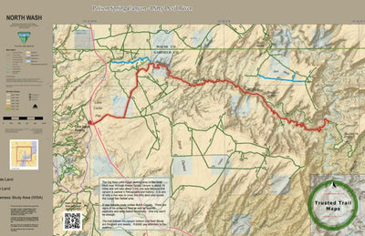 Trusted Trail Maps Inc. Poison Spring Canyon to Dirty Devil river - North Lake Powell Utah digital map