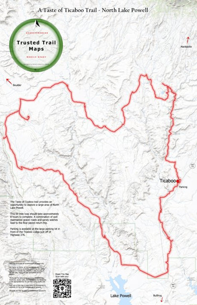 Trusted Trail Maps Inc. Taste of Ticaboo Loop - North Lake Powell Utah digital map