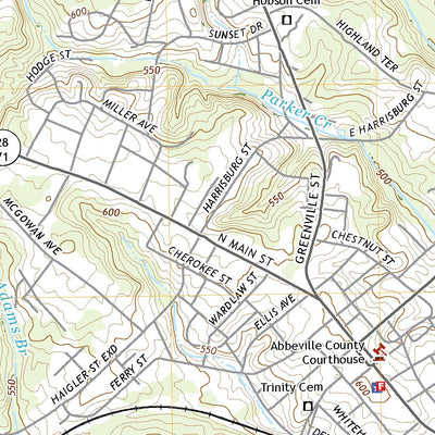 United States Geological Survey Abbeville West, SC (2020, 24000-Scale) digital map