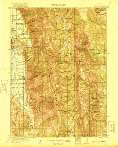 United States Geological Survey Afton, WY (1921, 125000-Scale) digital map