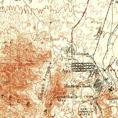 United States Geological Survey Ajo, AZ (1934, 62500-Scale) digital map
