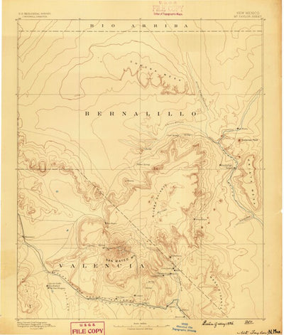 United States Geological Survey Albuquerque W, NM (1886, 250000-Scale) digital map