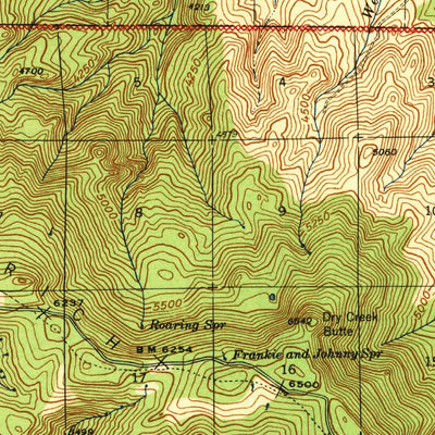 United States Geological Survey Aldrich Mountain, OR (1943, 62500-Scale) digital map