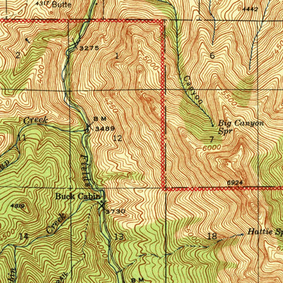 United States Geological Survey Aldrich Mountain, OR (1943, 62500-Scale) digital map