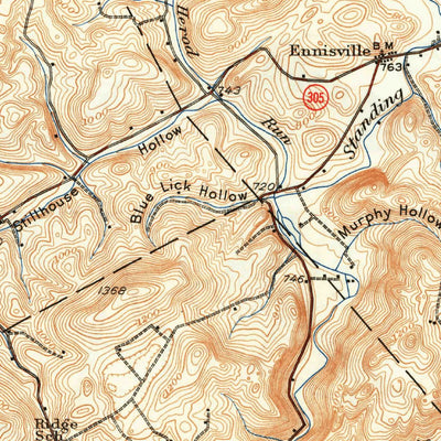 United States Geological Survey Allensville, PA (1938, 62500-Scale) digital map