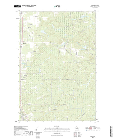 United States Geological Survey Amberg, WI (2022, 24000-Scale) digital map