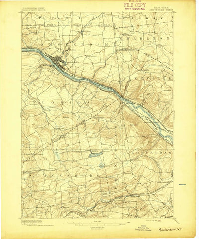 United States Geological Survey Amsterdam, NY (1895, 62500-Scale) digital map