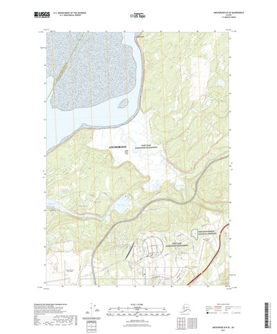 United States Geological Survey Anchorage B-8 SE, AK (2021, 25000-Scale) digital map