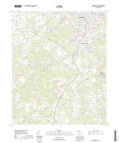 United States Geological Survey Anderson South, SC (2020, 24000-Scale) digital map