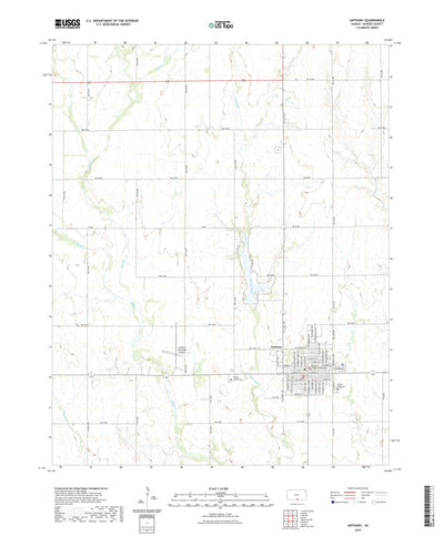 United States Geological Survey Anthony, KS (2022, 24000-Scale) digital map