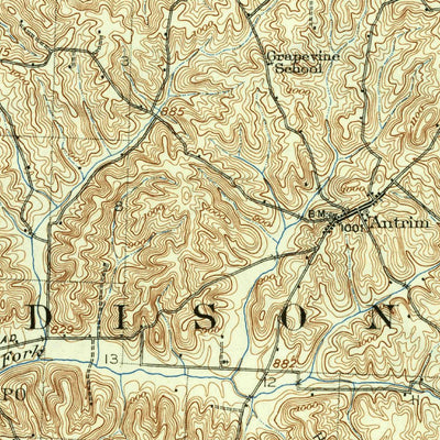 United States Geological Survey Antrim, OH (1911, 62500-Scale) digital map