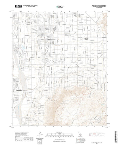 United States Geological Survey Apple Valley South, CA (2021, 24000-Scale) digital map