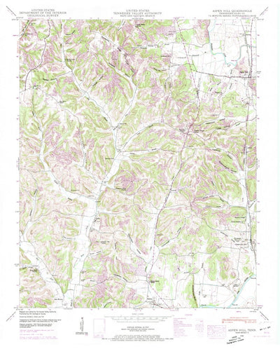 United States Geological Survey Aspen Hill, TN (1948, 24000-Scale) digital map