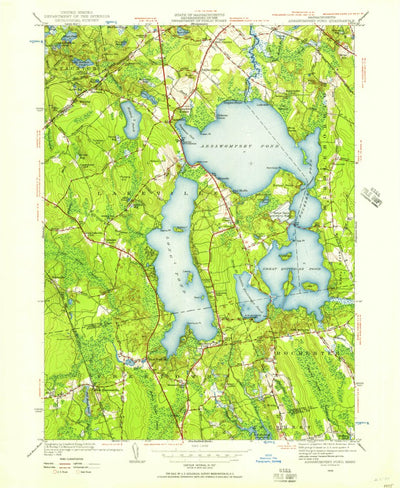 United States Geological Survey Assawompset Pond, MA (1948, 24000-Scale) digital map