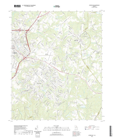United States Geological Survey Athens East, GA (2020, 24000-Scale) digital map