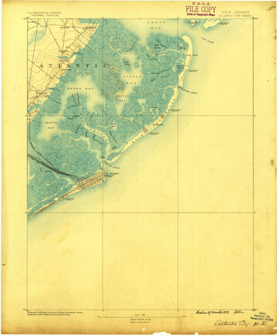 United States Geological Survey Atlantic City, NJ (1887, 62500-Scale) digital map