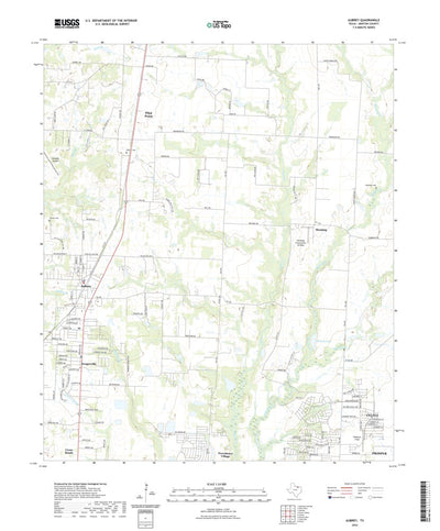 United States Geological Survey Aubrey, TX (2022, 24000-Scale) digital map
