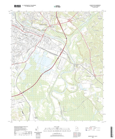 United States Geological Survey Augusta East, GA (2020, 24000-Scale) digital map