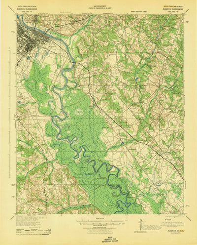 United States Geological Survey Augusta, GA-SC (1943, 62500-Scale) digital map