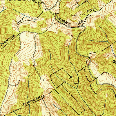 United States Geological Survey Ausmus, TN (1942, 24000-Scale) digital map