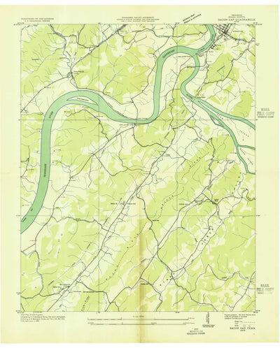 United States Geological Survey Bacon Gap, TN (1936, 24000-Scale) digital map