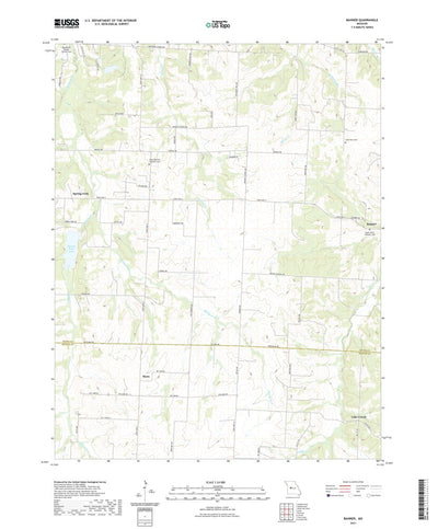 United States Geological Survey Bahner, MO (2021, 24000-Scale) digital map