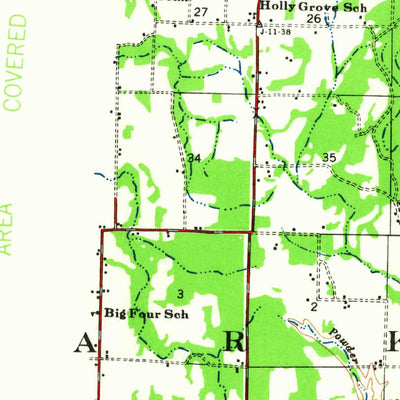 United States Geological Survey Bald Knob, AR (1935, 62500-Scale) digital map