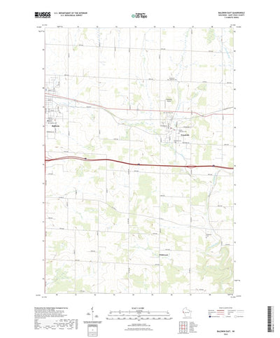 United States Geological Survey Baldwin East, WI (2022, 24000-Scale) digital map