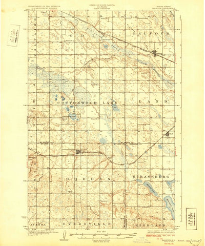 United States Geological Survey Balfour, ND (1929, 62500-Scale) digital map