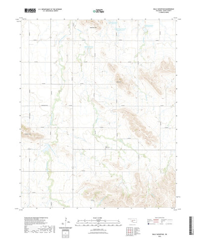 United States Geological Survey Bally Mountain, OK (2022, 24000-Scale) digital map