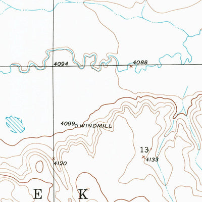 United States Geological Survey Barrel Springs Creek South, NE (1948, 24000-Scale) digital map