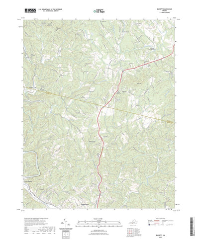 United States Geological Survey Bassett, VA (2022, 24000-Scale) digital map