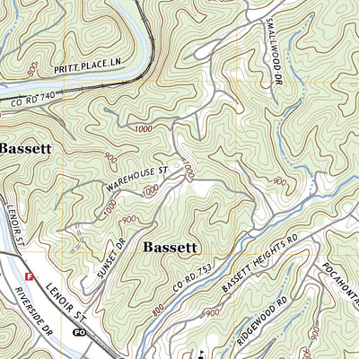 United States Geological Survey Bassett, VA (2022, 24000-Scale) digital map
