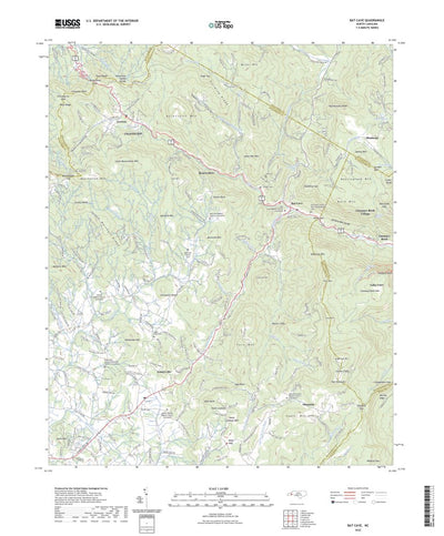 United States Geological Survey Bat Cave, NC (2022, 24000-Scale) digital map